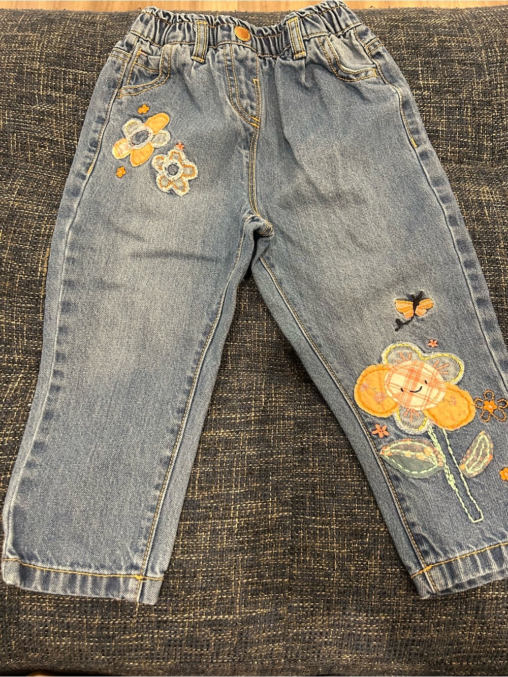 Next Toddler Embroidered Patch Jeans Blue